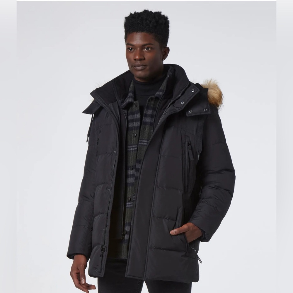 marc new york andrew marc winter jacket with down feathers, large